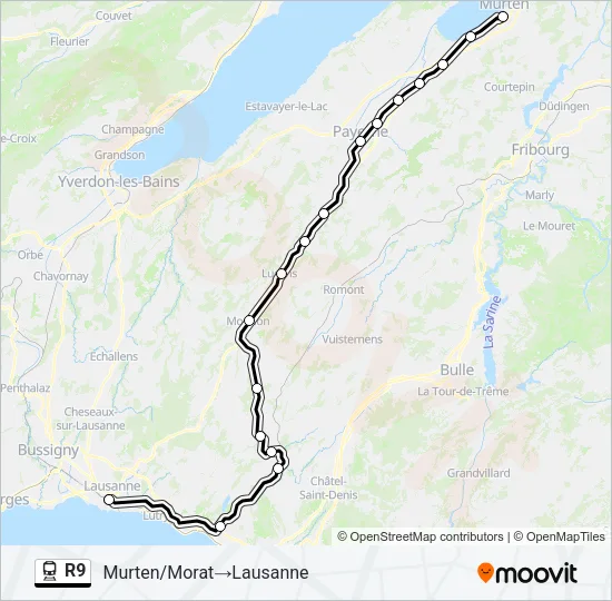 R9 Train Line Map