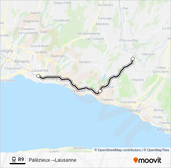 R9 Train Line Map
