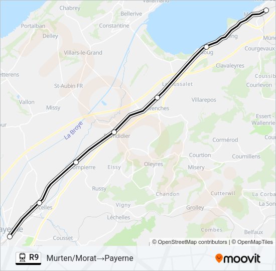 R9 Train Line Map