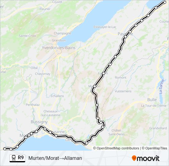 R9 Train Line Map