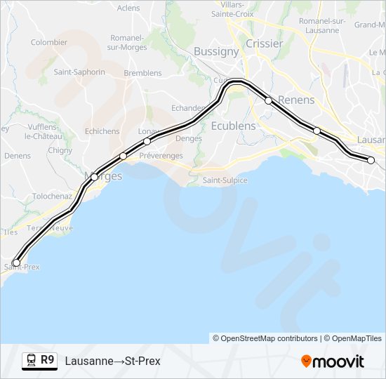 R9 Train Line Map
