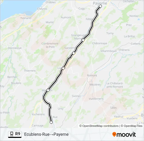R9 Train Line Map