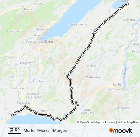 R9 Train Line Map