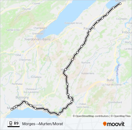 R9 Train Line Map