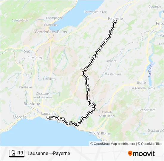 R9 Train Line Map