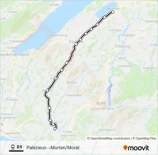 R9 Train Line Map