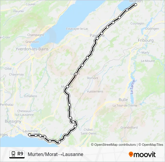 R9 Train Line Map