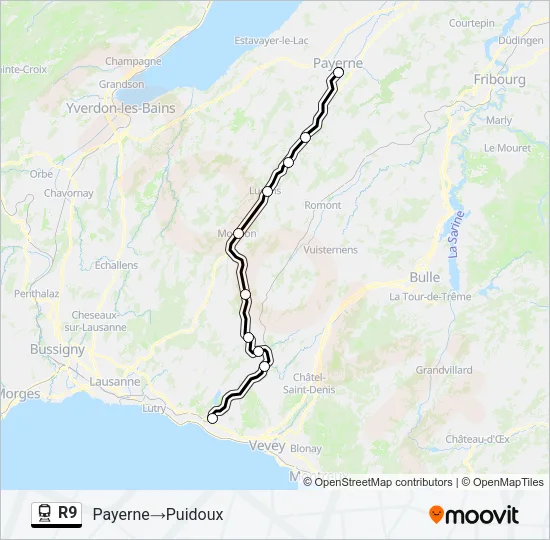 R9 Train Line Map