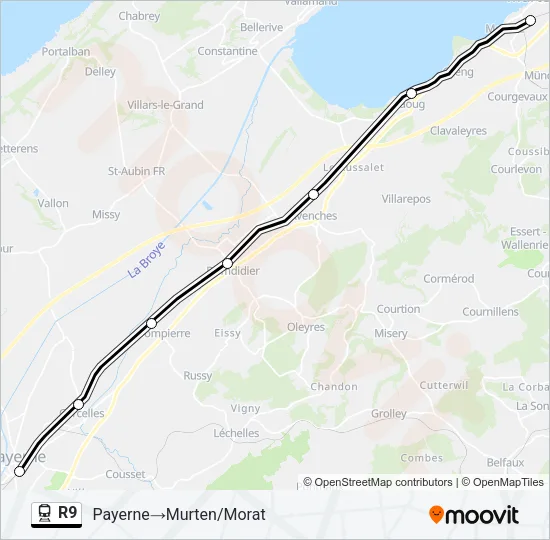 R9 Train Line Map