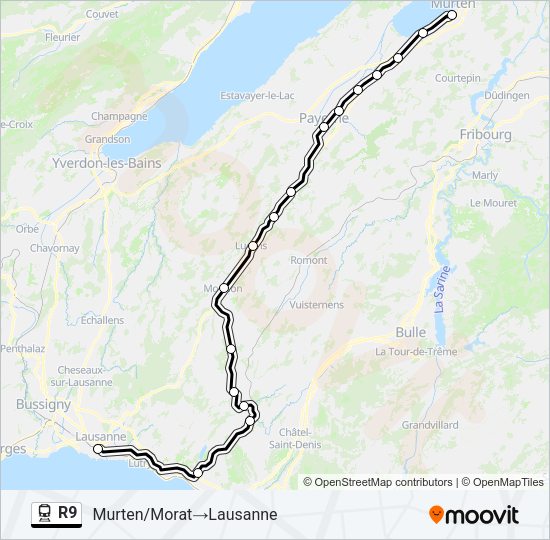 R9 Train Line Map