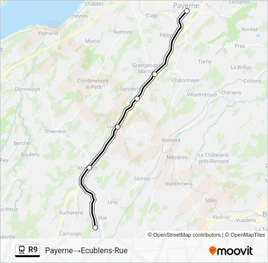 R9 Train Line Map