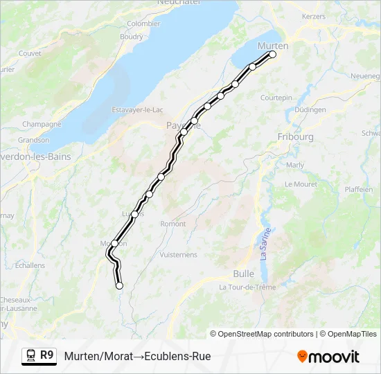 R9 Train Line Map