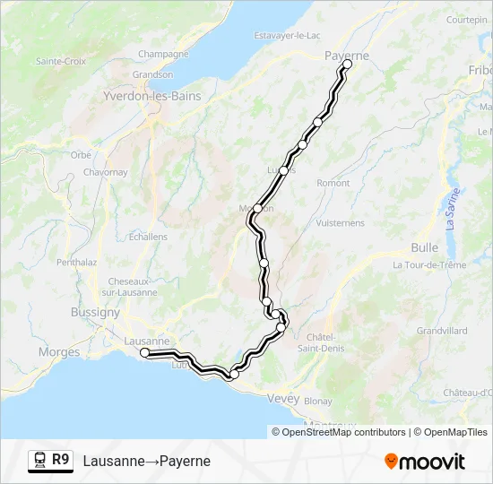 R9 Train Line Map