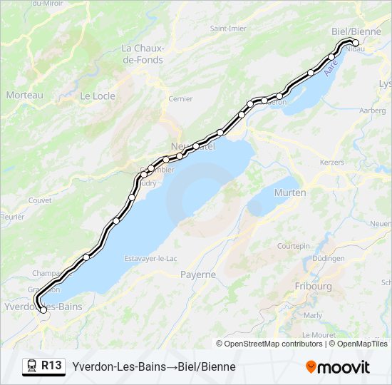 R13 Train Line Map