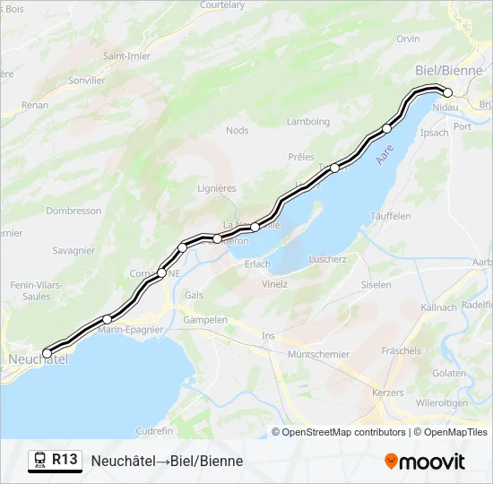R13 Train Line Map