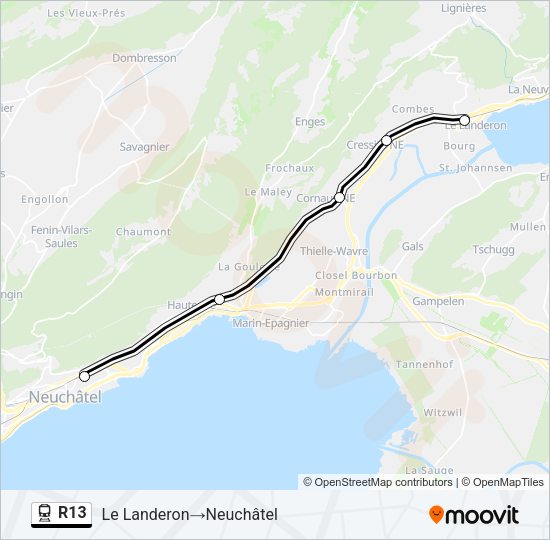 R13 Train Line Map