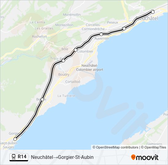 R14 Train Line Map