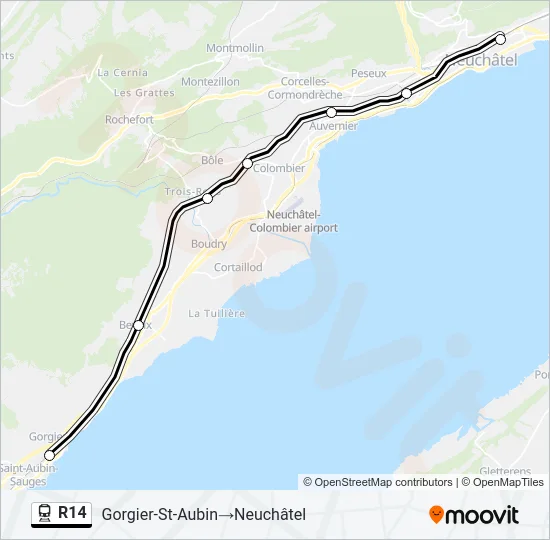 R14 Train Line Map