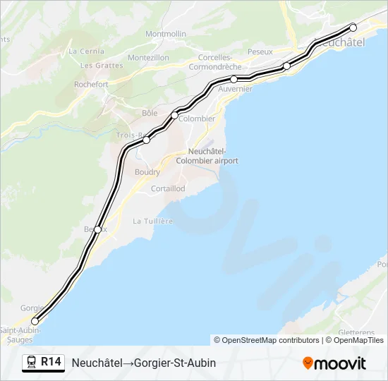 R14 Train Line Map