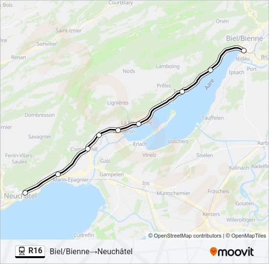 R16 Train Line Map