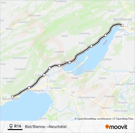 R16 Train Line Map