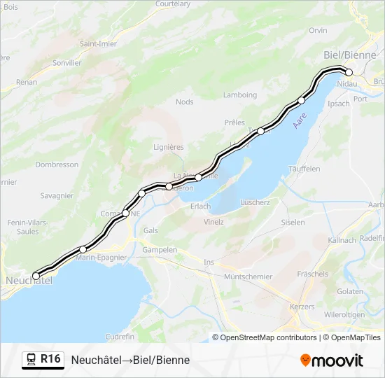 R16 Train Line Map