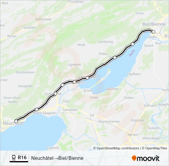 R16 Train Line Map