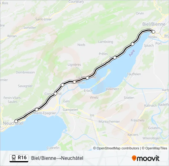 R16 Train Line Map