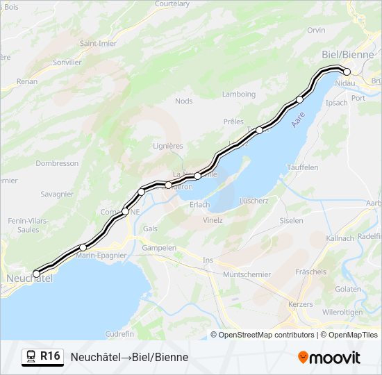 R16 Train Line Map