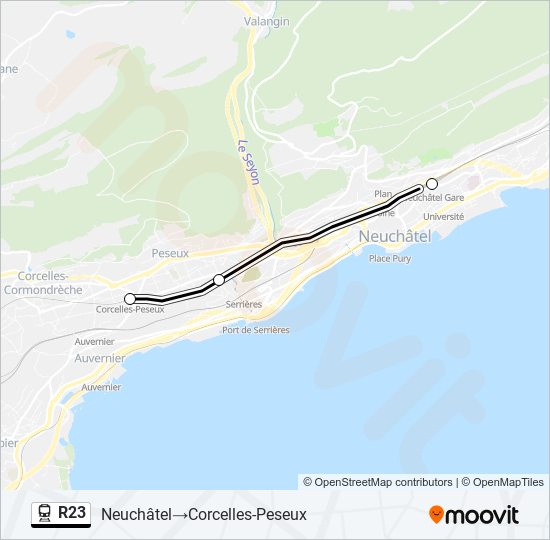 R23 train Line Map