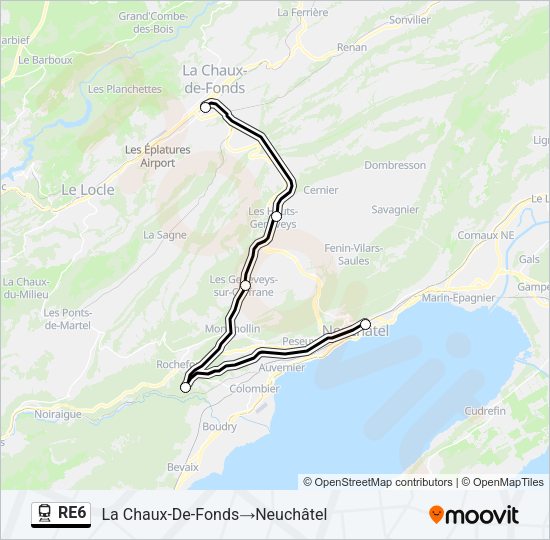 RE6 Train Line Map