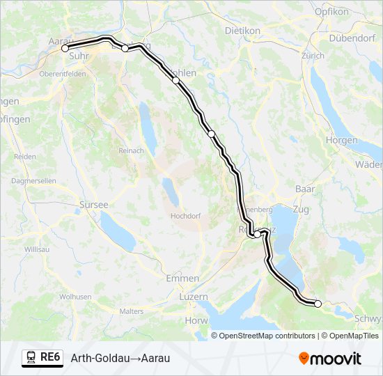 RE6 Train Line Map