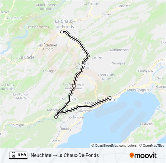 RE6 Train Line Map