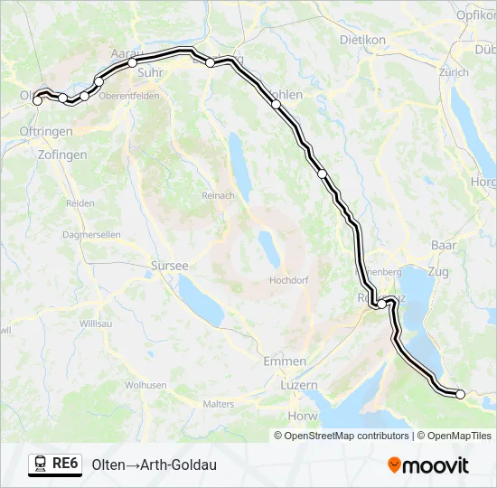 RE6 Train Line Map
