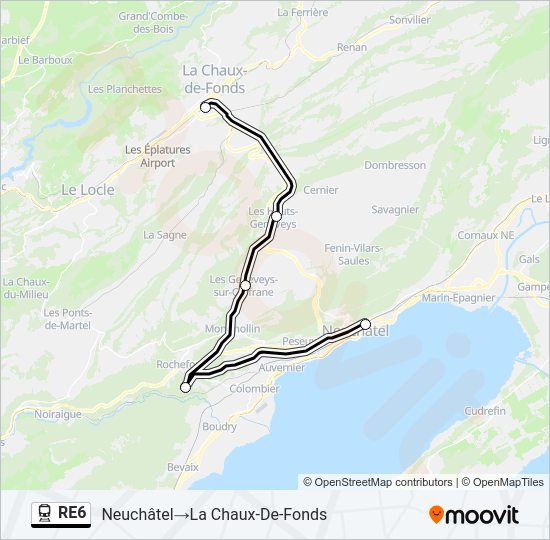 RE6 Train Line Map