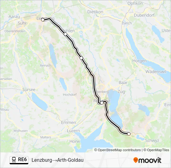 RE6 Train Line Map