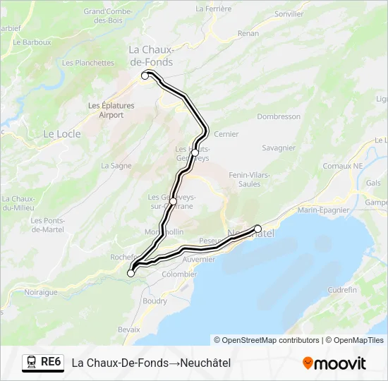 RE6 Train Line Map