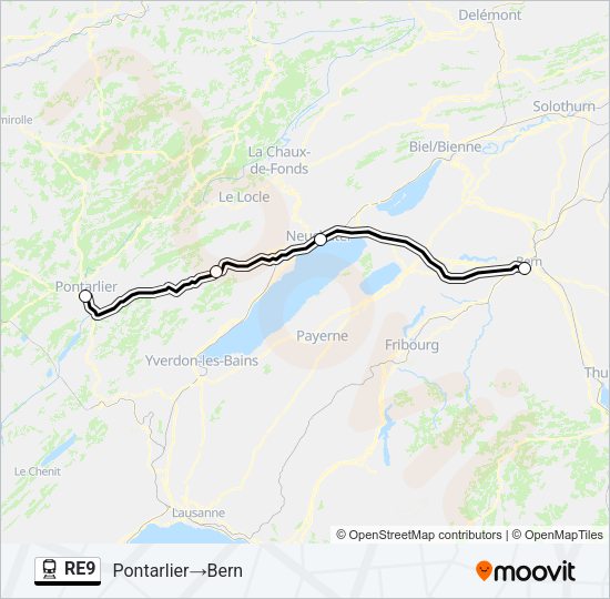 RE9 Train Line Map