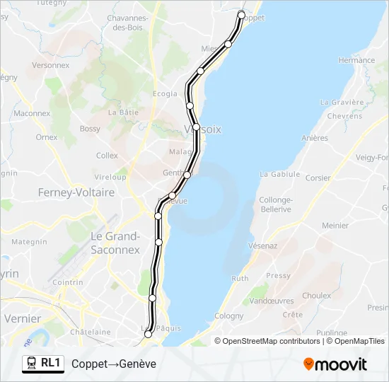 RL1 Train Line Map