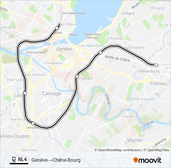Plan de la ligne RL4 de train