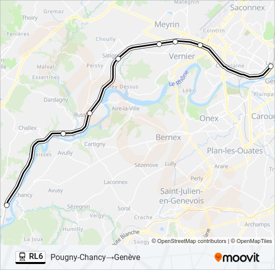 RL6 train Line Map