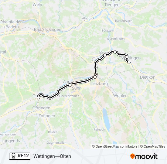 RE12 train Line Map