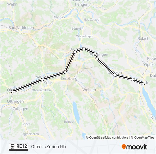 RE12 train Line Map