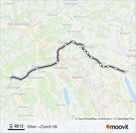 RE12 train Line Map