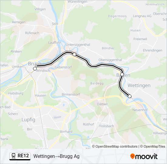 RE12 train Line Map