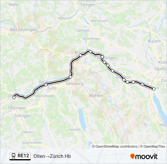 RE12 Train Line Map