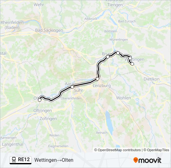 RE12 Train Line Map