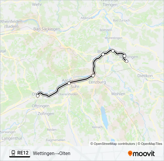 RE12 Train Line Map