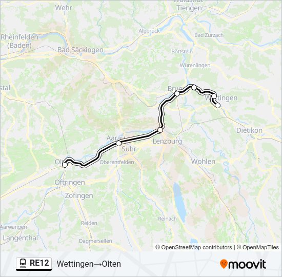 RE12 Train Line Map