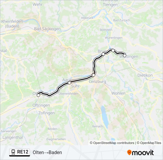 RE12 Train Line Map